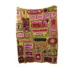 Blanket | Recycled Cotton/Acrylic | Admit One Tickets | Chartreuse/Pink/Red