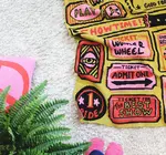 Blanket | Recycled Cotton/Acrylic | Admit One Tickets | Chartreuse/Pink/Red