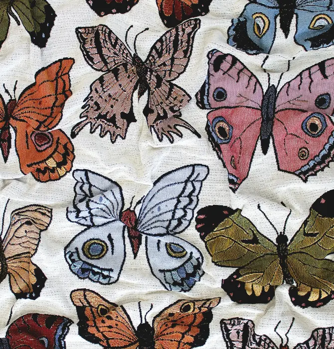 Blanket | Recycled Cotton/Acrylic | Butterfly & Moth Tapestry