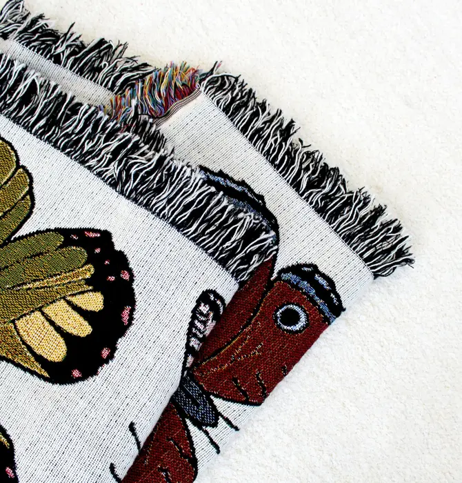 Blanket | Recycled Cotton/Acrylic | Butterfly & Moth Tapestry