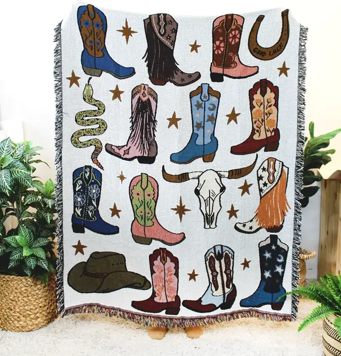 Blanket | Recycled Cotton/Acrylic | Howdy Cowgirl Tapestry