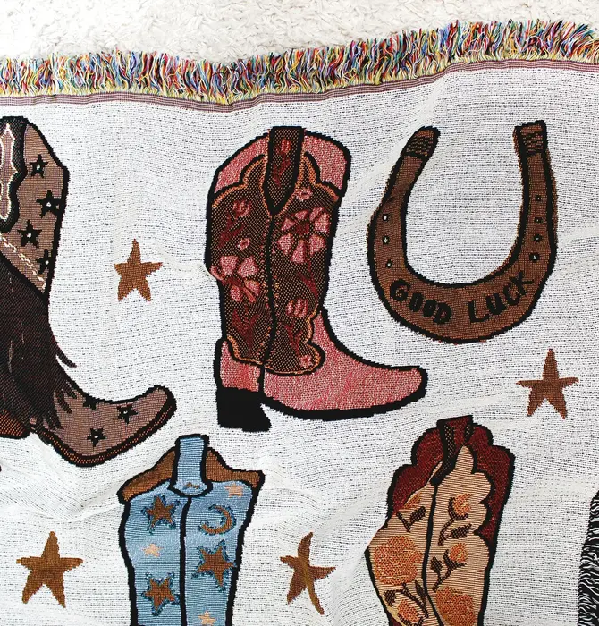 Blanket | Recycled Cotton/Acrylic | Howdy Cowgirl Tapestry