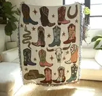Blanket | Recycled Cotton/Acrylic | Howdy Cowgirl Tapestry