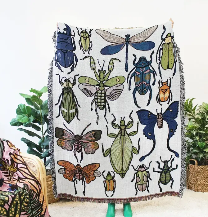 Blanket | Recycled Cotton/Acrylic | Insects Tapestry