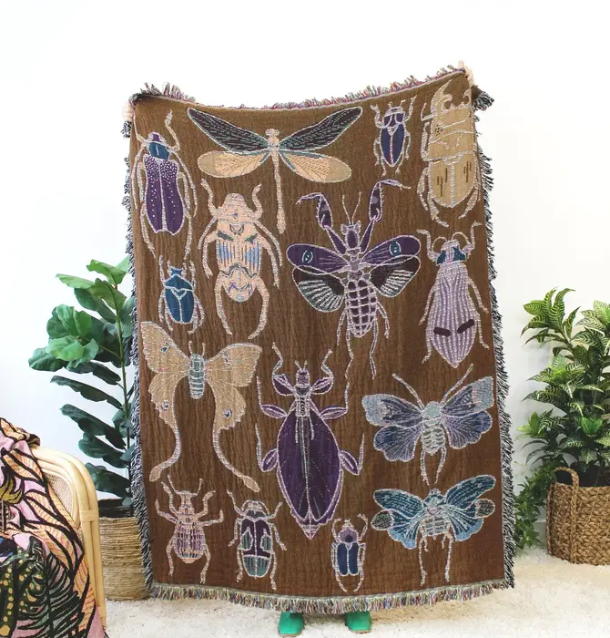 Blanket | Recycled Cotton/Acrylic | Insects Tapestry