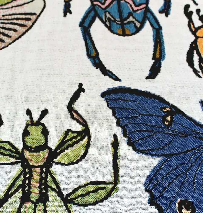 Blanket | Recycled Cotton/Acrylic | Insects Tapestry