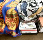 Blanket | Recycled Cotton/Acryclic | Sweet Treats | Blue/Yellow/Red/Green