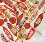Tea Towel | Screen Printed | Meat Shop | Red/Yellow/Brown