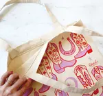 Tote Bag/Zipper Closure | Howdy Cowgirl | Pink/Red
