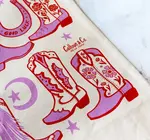 Tote Bag/Zipper Closure | Howdy Cowgirl | Pink/Red