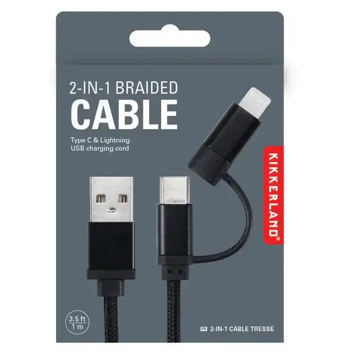 Cable | 2-in-1 Braided | Black