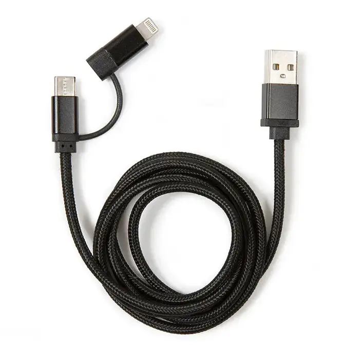 Cable | 2-in-1 Braided | Black