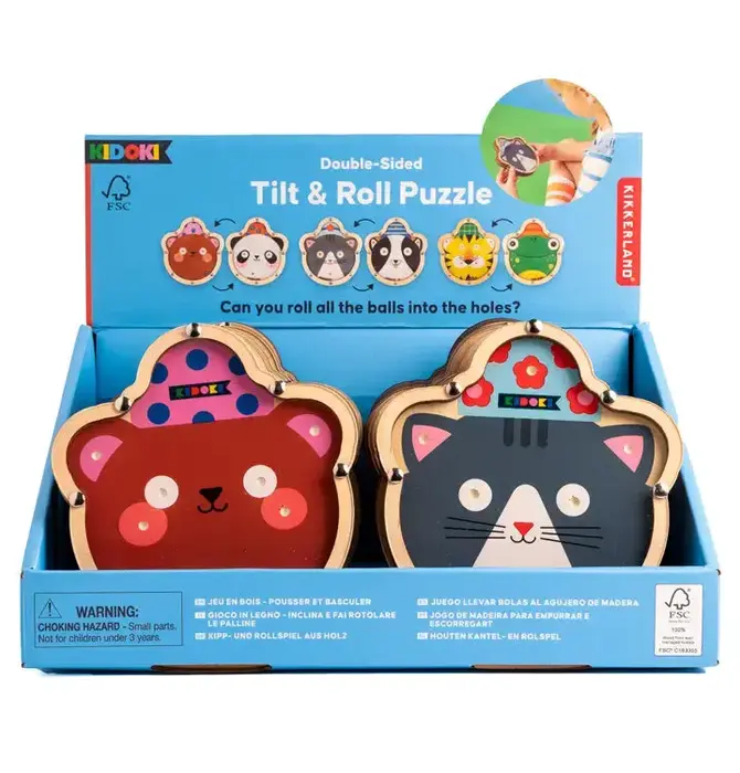 Puzzle | Tilt & Roll | Double-Sided | Animal Shaped | Assorted