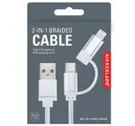 Cable | 2-in-1 Braided | Silver