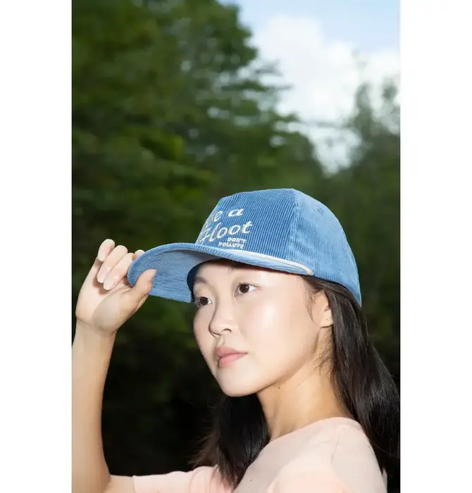 Hat | 5-Panel Corduroy | Give A Hoot, Don't Pollute | Blue