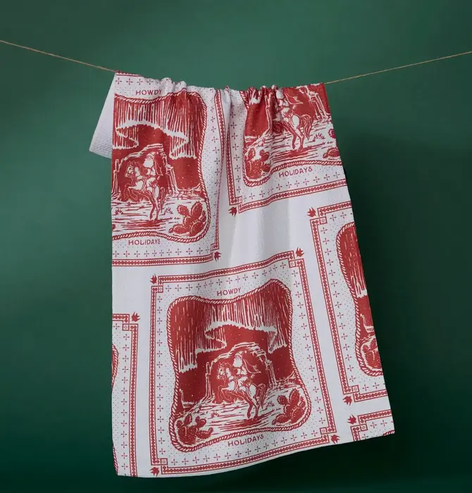 Tea Towel | Microfiber Holiday | Cowboy Christmas