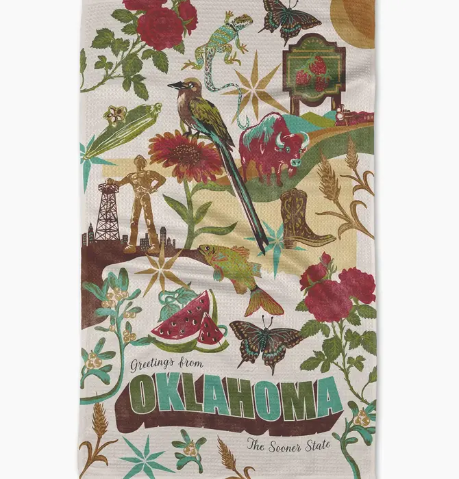 Tea Towel | Microfiber | Greetings from Oklahoma