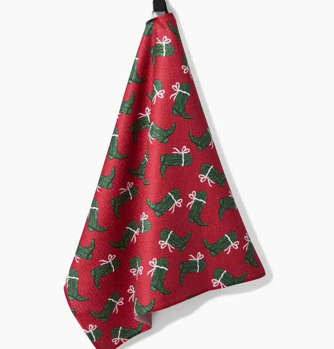 Tea Towel | Microfiber Holiday | Merry Boots