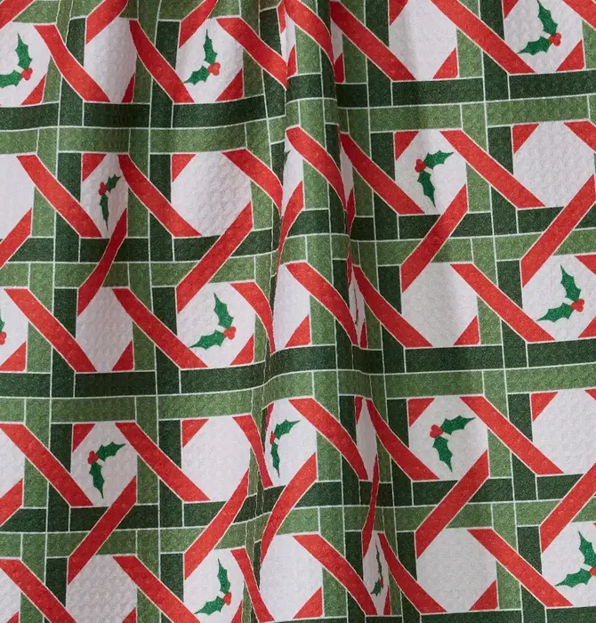 Tea Towel | Microfiber Holiday | Yuletide Lattice