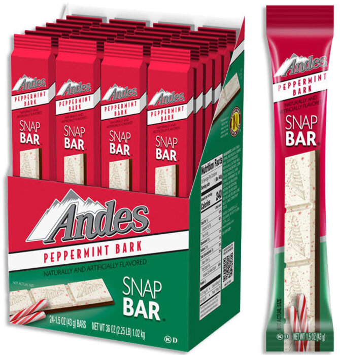 Candy | Andes Peppermint Bark | Snap Bar