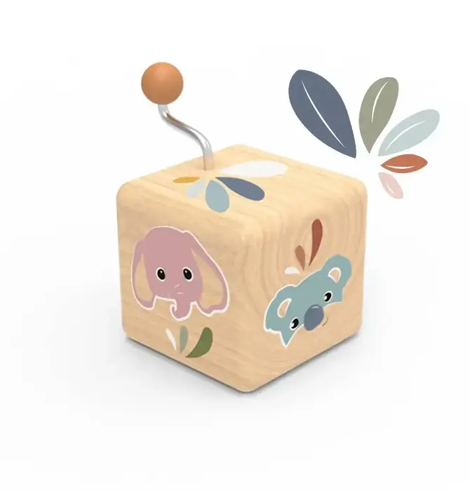 Toy | Music Box Wooden | Animal Faces