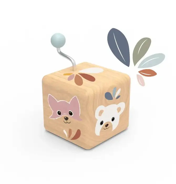 Toy | Music Box Wooden | Animal Faces