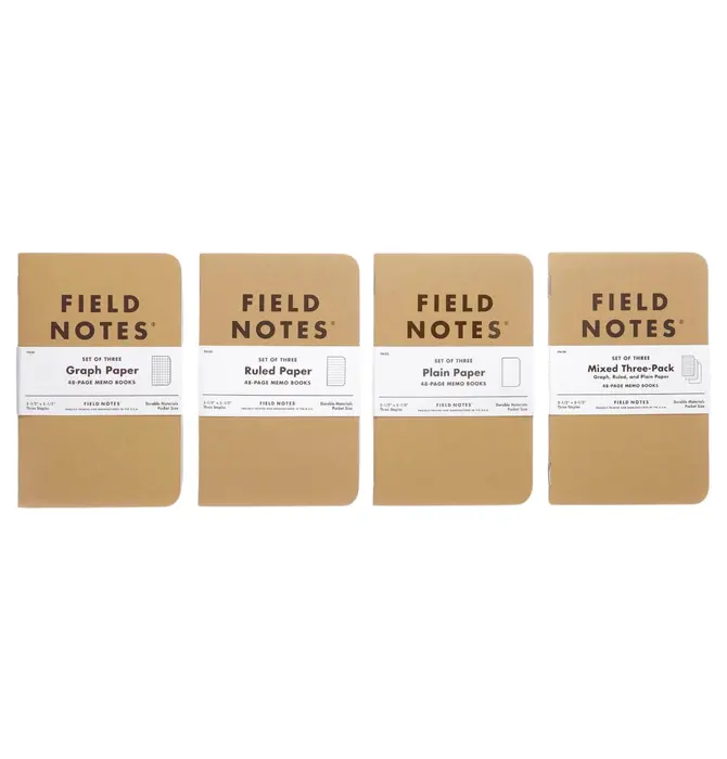 Memo Book | Kraft Field Notes | 3-Pack