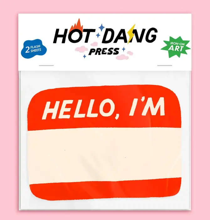 Name Tag | Iron-On | Hello, I'm