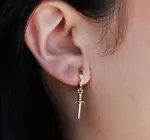 Earrings | Huggie Hoops | Mixed Metal Daggers