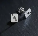 Earrings Set | Sterling Ace of Hearts Stud