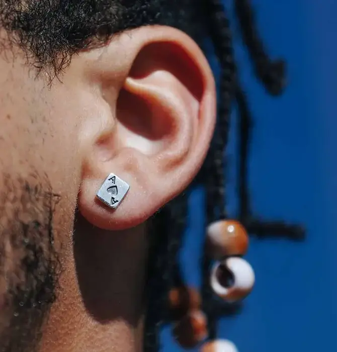 Earrings Set | Sterling Ace of Hearts Stud