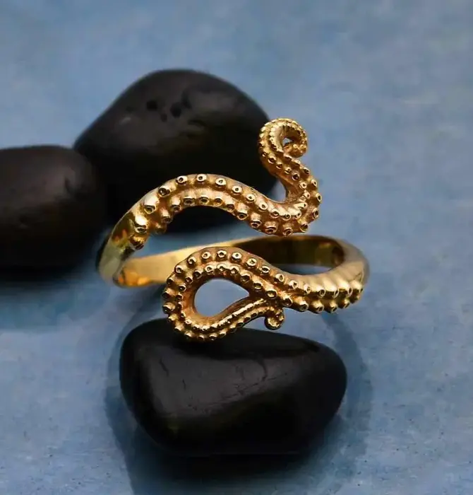Ring | Bronze Octopus Tentacle | Adjustable Size 7