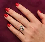 Ring | Sterling Butterfly & Flower | Adjustable Size 7