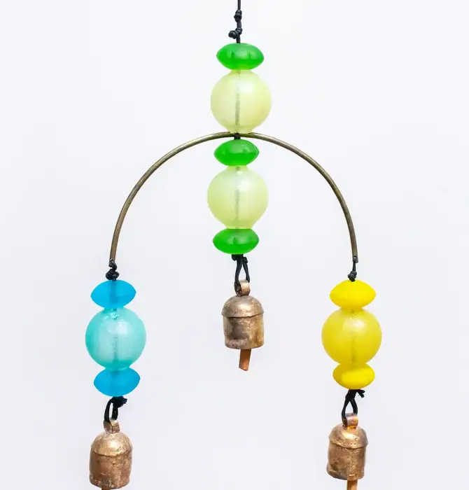 Mobile Chime |  Frosted Round Abouts | Blue/Green/Yellow