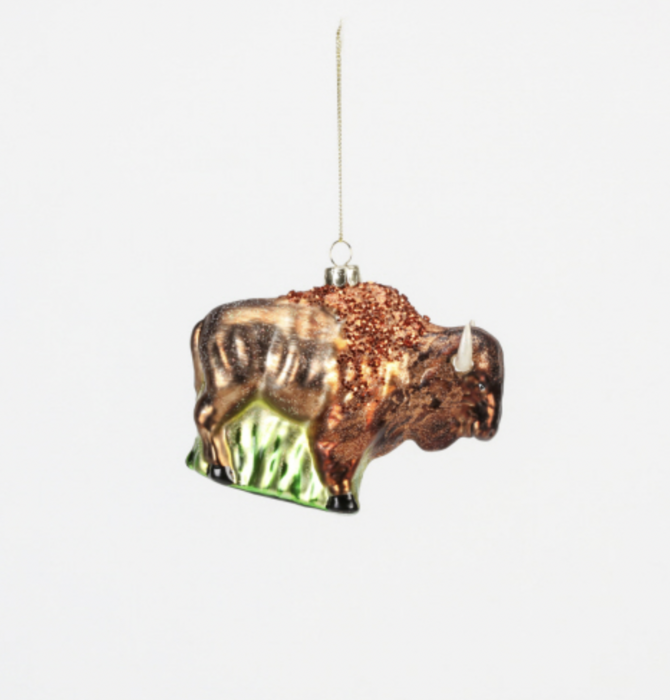 Ornament | 3D Glass | Buffalo/Bison | 4.5"