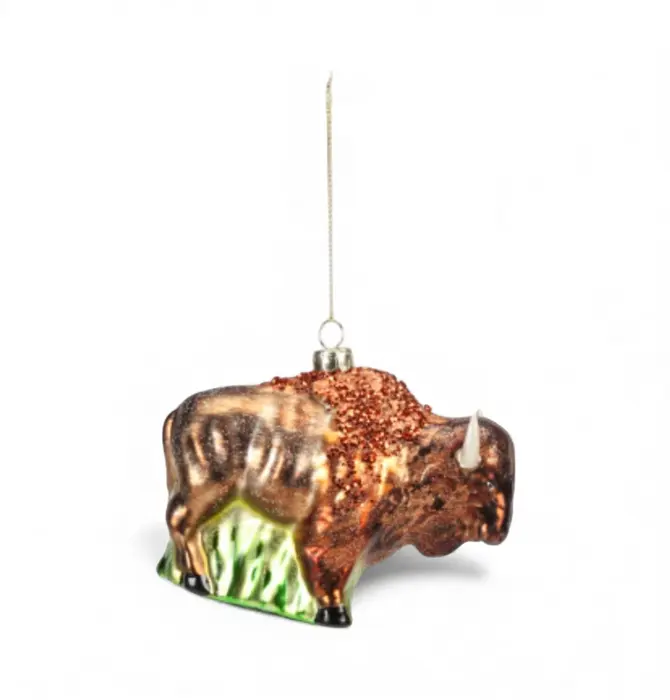 Ornament | 3D Glass | Buffalo/Bison | 4.5"