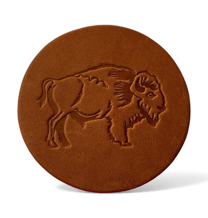 Coaster | Leather Embossed | Buffalo/Bison