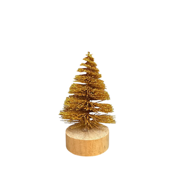 Tree | Sisal Bottle Brush | Gold Glitter