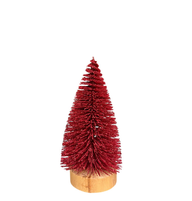 Tree | Sisal Bottle Brush | Red Glitter