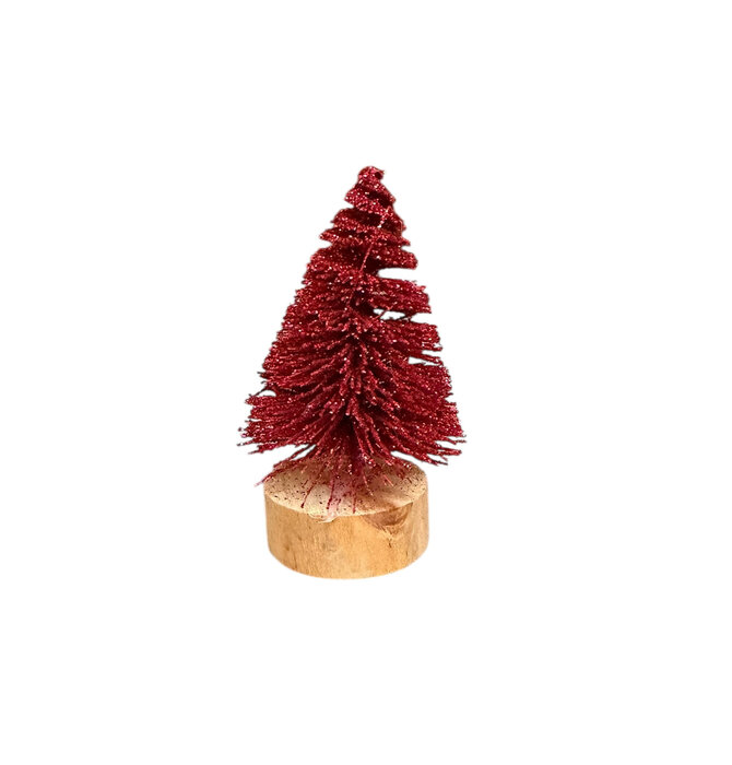 Tree | Sisal Bottle Brush | Red Glitter