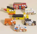 Toy Set | Emergency Helicopter & Rescue Cars | Classic Wooden