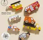 Toy Set | Emergency Helicopter & Rescue Cars | Classic Wooden