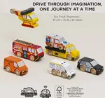 Toy Set | Emergency Helicopter & Rescue Cars | Classic Wooden