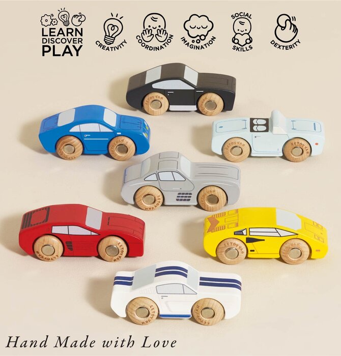 Toy Set | Sports Cars | Classic Wooden