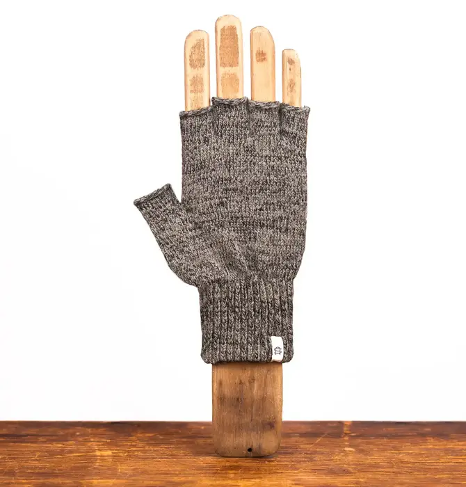 Gloves | Fingerless Ragg Wool | S/M Charcoal Melange