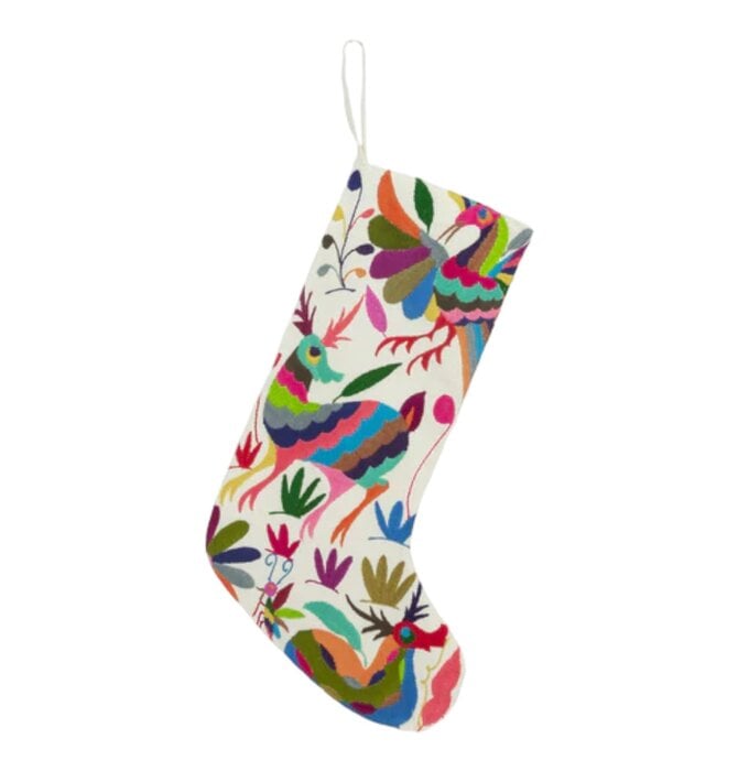Stocking | Embroidered Otomi | Multi-Color
