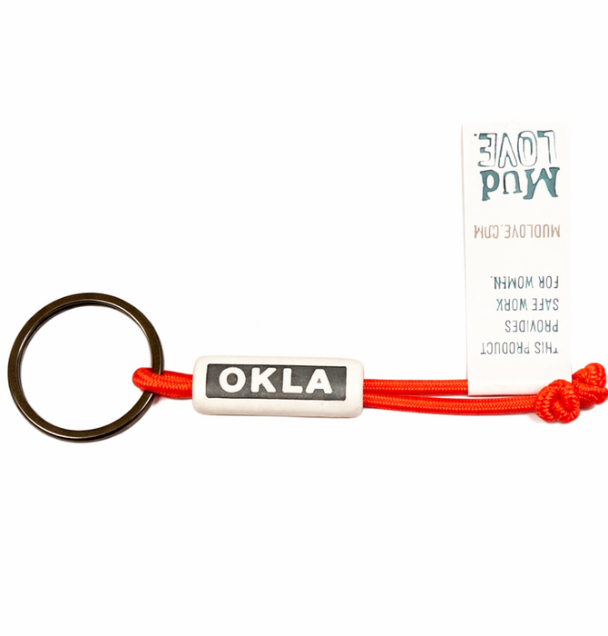 Keychain | Stretch Cord | Ceramic Tag