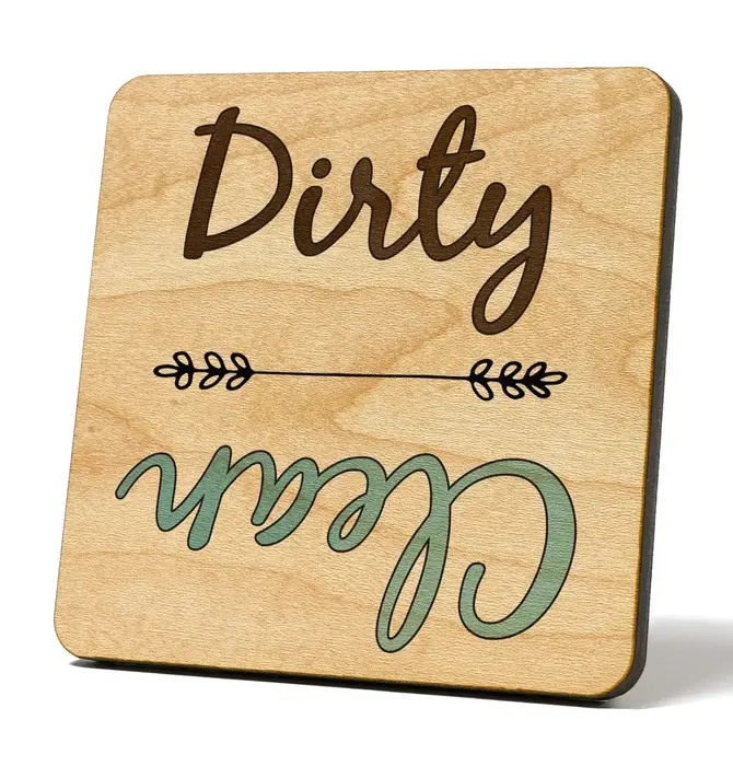Dishwasher Magnet | Cursive Blue