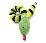 Toy | Crochet Rattle | Snake | Green & Black Stripe