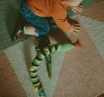 Toy | Crochet Rattle | Snake | Green & Black Stripe